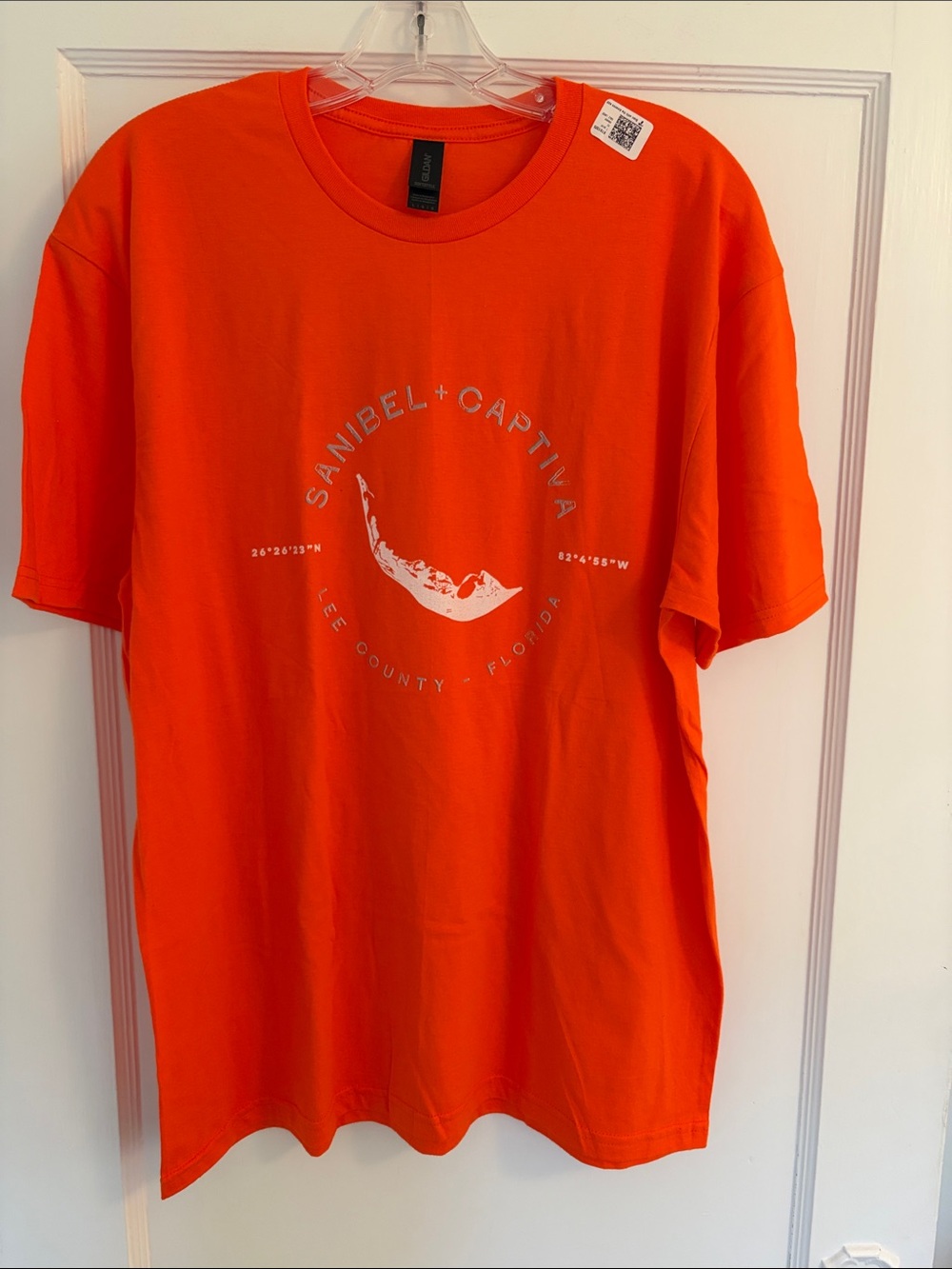 Sanibel + Captiva Orange Graphic Short Sleeve Tee Shirt Men’s Large